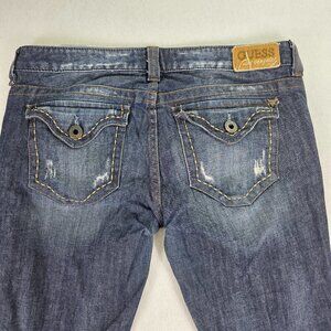 Y2K Guess Jeans Womens Size 30 Flirty Stretch Ripped Distressed